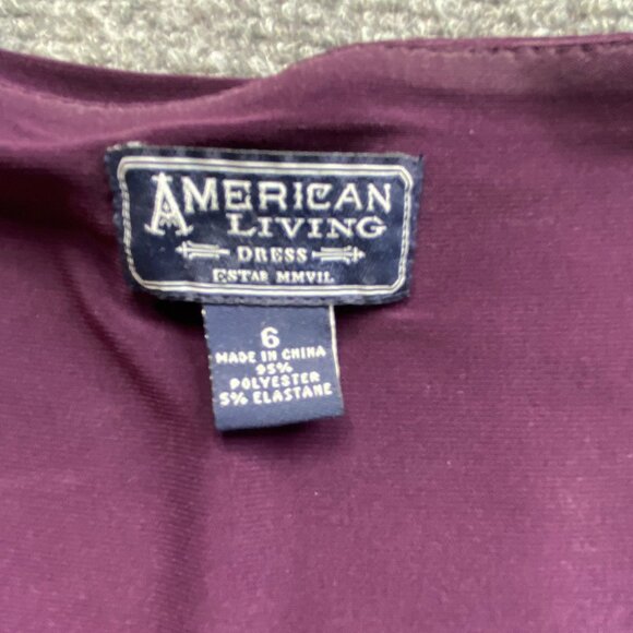 American Living Dress Women's 6 Purple Sleeveless V-Neck Flared Skirt Stretch‎ - Picture 3 of 11